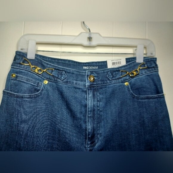 INC International Concepts Blue Flare Wide Leg Jeans - Picture 3 of 11